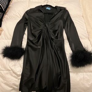 Satin shirt dress - worn once